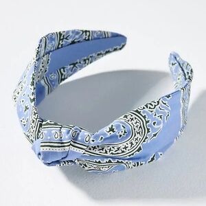 ANTHROPOLOGIE Everly Bandana Knot Headband - Blue Print NWT